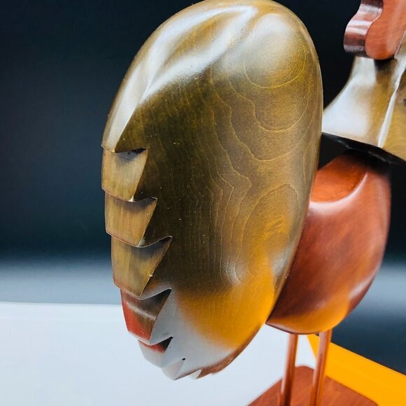 Rooster Wood Original Art Sculpture Artist Lyne Montmeny 2003 Modern Farmhouse - Picture 3 of 13